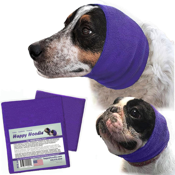 Happy Hoodie® Dog Calming Band 2 Pack - Purple, Small + Large
