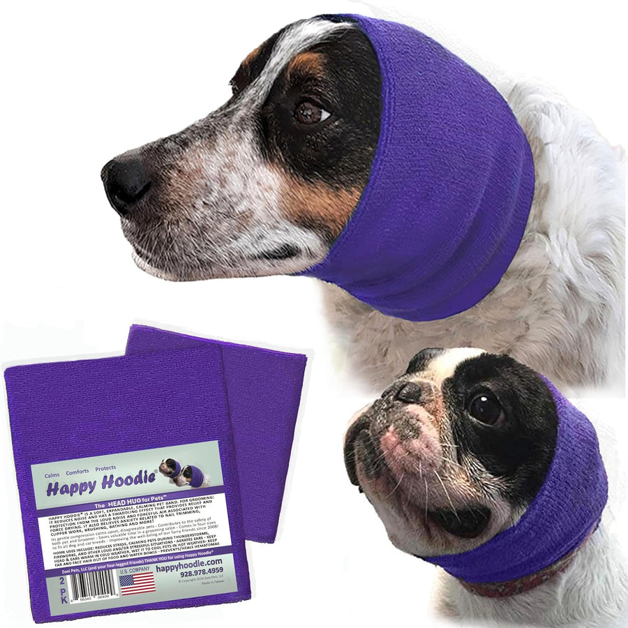Happy Hoodie® Dog Calming Band 2 Pack - Purple, Small + Large